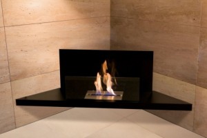 Corner flame fireplace - Ambience Eco Fires
