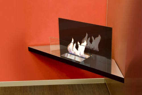 Corner flame inside eco fire - Ambience Eco Fires