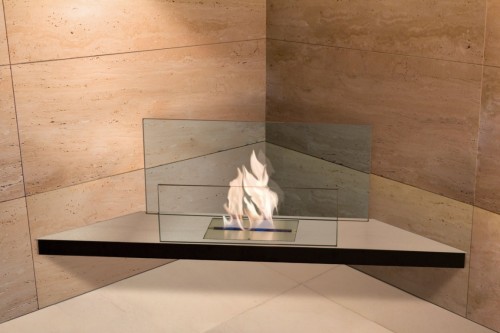 corner flame fireplace - Ambience Eco Fires