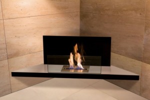 corner flame fireplace - Ambience Eco Fires