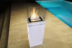 High flame outside eco friendly fireplace - Ambience Eco Fires